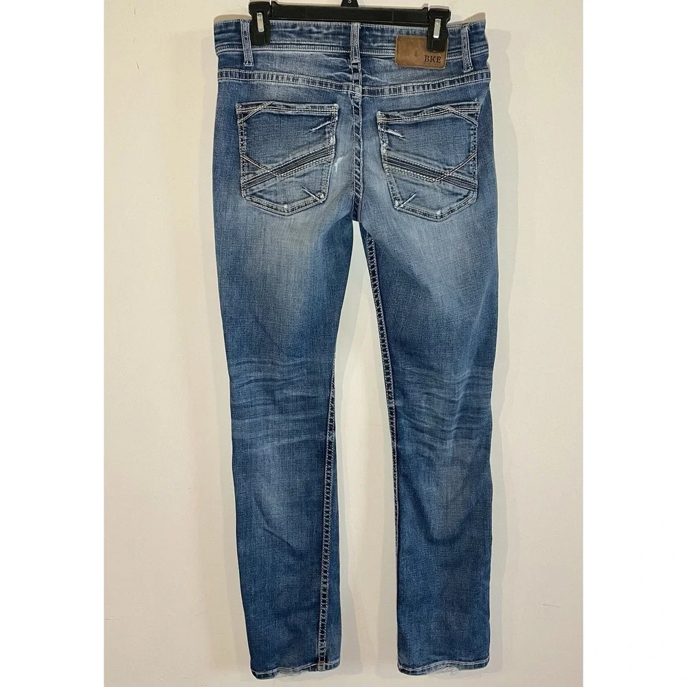 BKE BUCKLE Jean Men 30x32 Blue Wash ALEC Straight Leg Regular Fit Stretch Cowboy